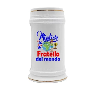 Boccale Fratello – Compleanno Fratello – Miglior Fratello del Mondo – Idee Regalo Fratello – Boccale in Ceramica Fratello – Idea Regalo Fratello – Regalo Compleanno Fratello