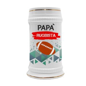 Boccale in ceramica Papà Rugbista – Festa del Papà – Idea Regalo Papà Rugbista – Boccale Papà – Idea Regalo Papà – Regalo Compleanno Papà – Gadget Rugbista