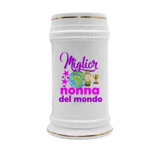 Boccale Nonna – Compleanno Nonna – Miglior Nonna del Mondo – Regali Nonna – Boccale in Ceramica Nonna – Idea Regalo Nonna – Regalo Compleanno Nonna