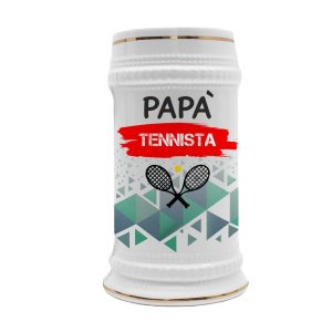Boccale in ceramica Papà Tennista – Festa del Papà – Idea Regalo Papà Tennista – Boccale Papà – Idea Regalo Papà – Regalo Compleanno Papà – Gadget Tennista