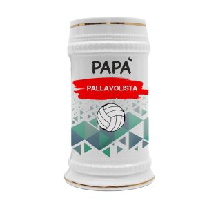 Boccale in ceramica Papà Pallavolista – Festa del Papà – Idea Regalo Papà Pallavolista – Boccale Papà – Idea Regalo Papà – Regalo Compleanno Papà – Gadget Pallavolista