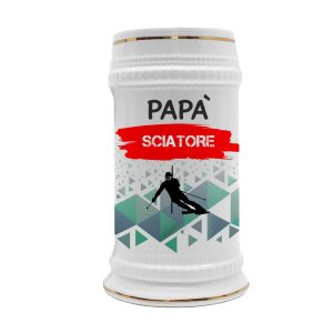 Boccale in ceramica Papà Sciatore – Festa del Papà – Idea Regalo Papà Sciatore – Boccale Papà – Idea Regalo Papà – Regalo Compleanno Papà – Gadget Sciatore