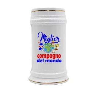 Boccale Compagno – Compleanno Compagno – Miglior Compagno del Mondo – Idee Regalo Compagno – Boccale in Ceramica Compagno – Idea Regalo Compagno – Regalo Compleanno Compagno