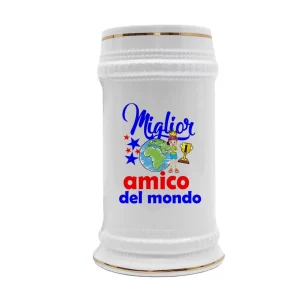 Boccale Amico – Compleanno Amico – Miglior Amico del Mondo – Idee Regalo Amico – Boccale in Ceramica Amico – Idea Regalo Amico – Regalo Compleanno Amico