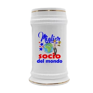 Boccale Socio – Compleanno Socio – Miglior Socio del Mondo – Regali Socio – Boccale Ceramica Socio – Idee Regalo Socio – Regalo Socio Compleanno