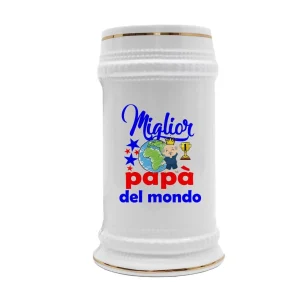 Boccale Papà – Compleanno Papà – Miglior Papà del Mondo – Regali Papà – Boccale Ceramica Papà – Idee Regalo Papà – Regalo Papà Compleanno