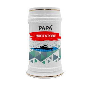 Boccale in ceramica Papà Nuotatore – Festa del Papà – Idea Regalo Papà Nuotatore – Boccale Papà – Idea Regalo Papà – Regalo Compleanno Papà – Gadget Nuotatore