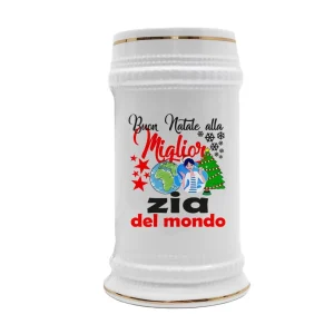 Boccale Zia – Regalo Natale Zia – Buon Natale alla Miglior Zia del Mondo – Regali Zia – Boccale in Ceramica Zia – Idea Regalo Zia – Regalo Natale Zia