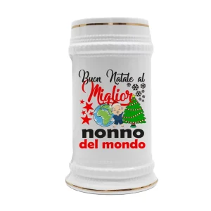 Boccale Nonno – Regalo Natale Nonno – Buon Natale al Miglior Nonno del Mondo – Idee Regalo Nonno – Boccale in Ceramica Nonno – Idea Regalo Nonno – Regalo Natale Nonno