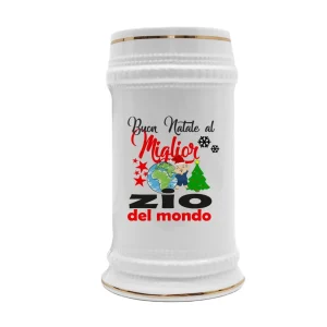 Boccale Zio – Regalo Natale Zio – Buon Natale al Miglior Zio del Mondo – Idee Regalo Zio – Boccale in Ceramica Zio – Idea Regalo Zio – Regalo Natale Zio
