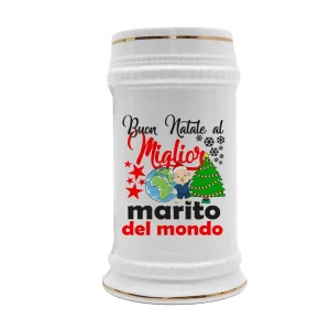 Boccale Marito – Regalo Natale Marito – Buon Natale al Miglior Marito del Mondo – Idee Regalo Marito – Boccale in Ceramica Marito – Idea Regalo Marito – Regalo Natale Marito