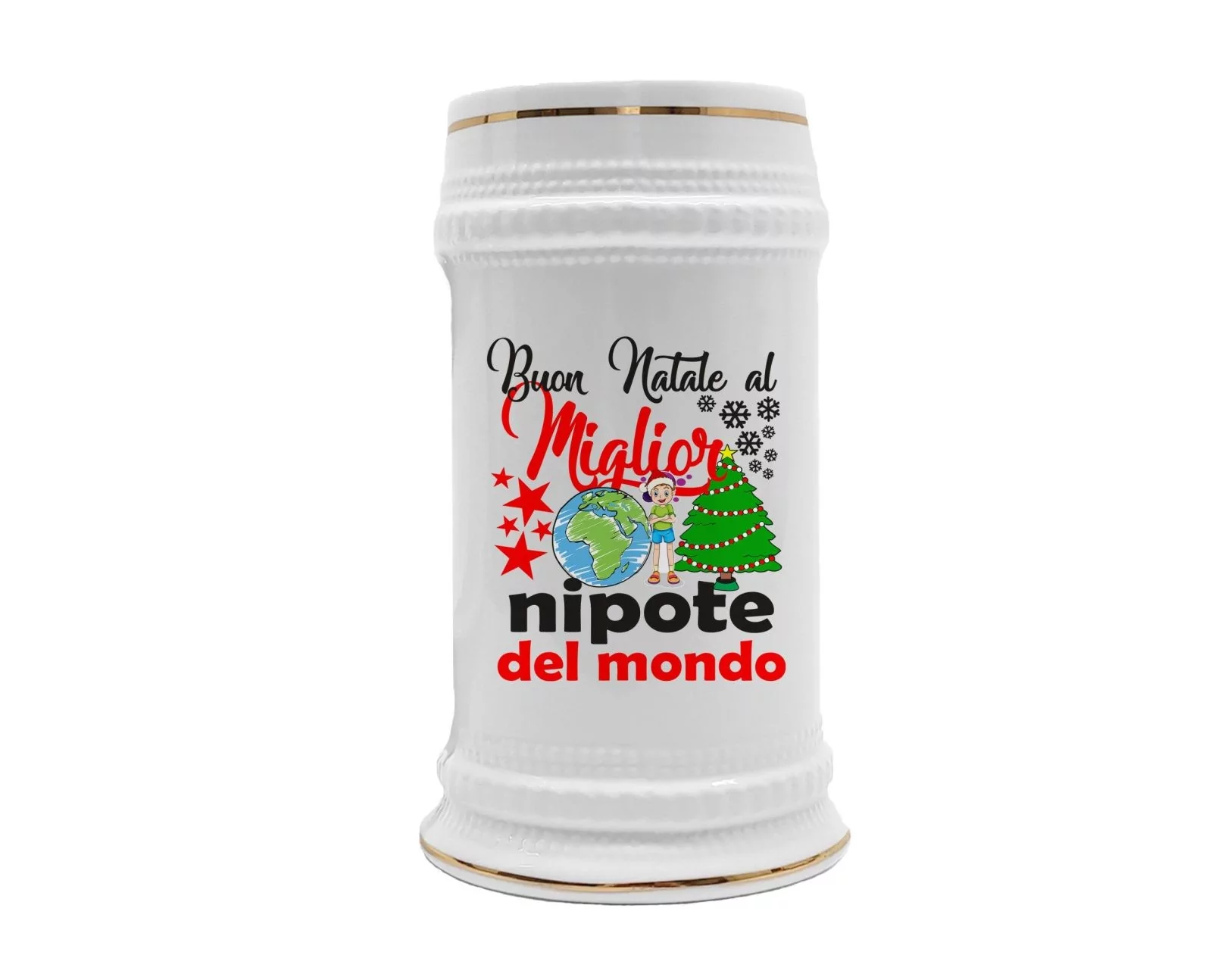 Boccale Nipote – Regalo Natale Nipote – Buon Natale al Miglior Nipote del Mondo – Regali Nipote – Boccale Ceramica Nipote – Idee Regalo Nipote – Regalo Nipote Natale - immagine 2