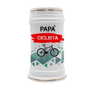 Boccale in ceramica Papà Ciclista – Festa del Papà – Idea Regalo Papà Ciclista – Boccale Papà – Idea Regalo Papà – Regalo Compleanno Papà – Gadget Ciclista