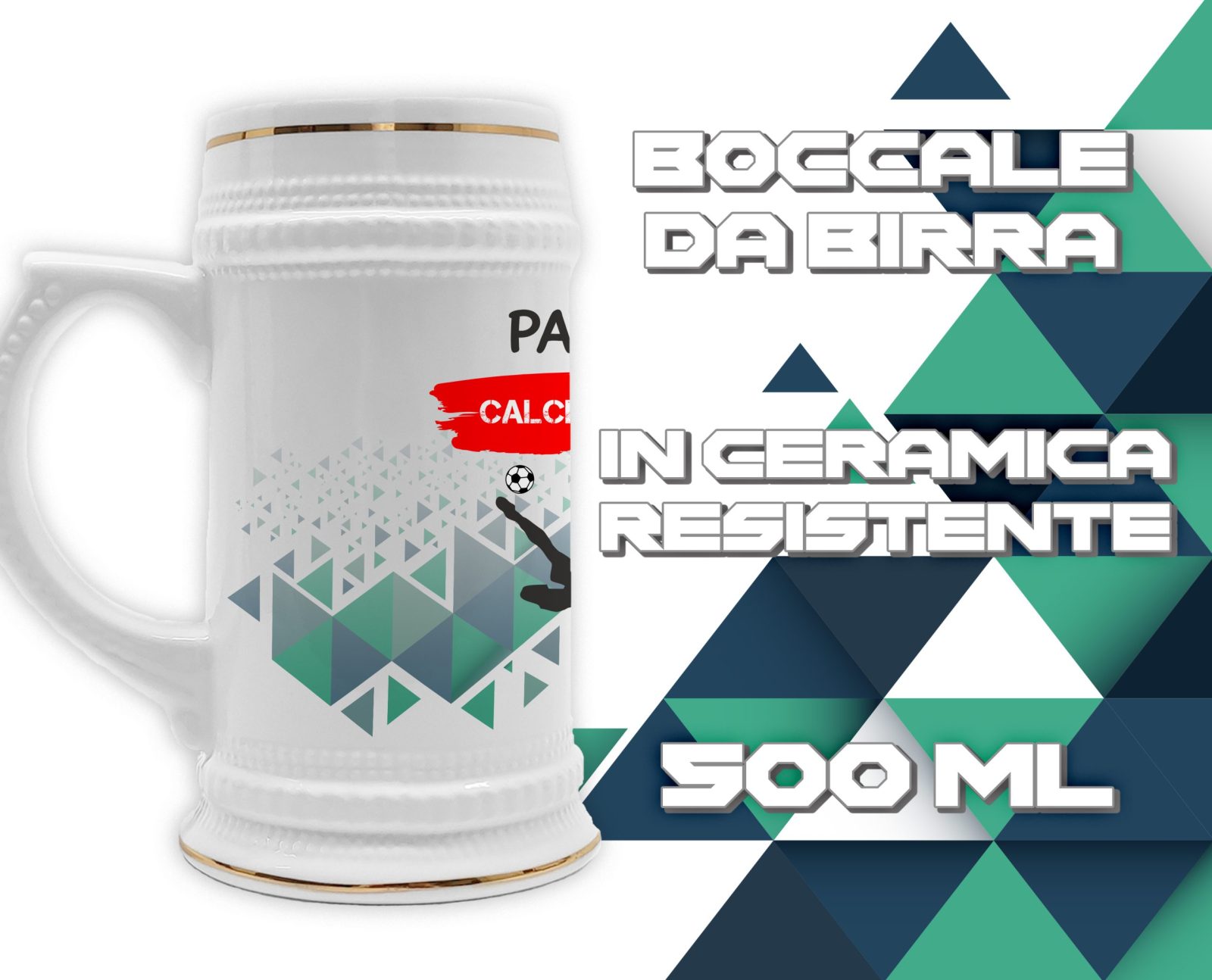 Boccale in ceramica Papà Calciatore – Festa del Papà – Idea Regalo Papà Calciatore – Boccale Papà – Idea Regalo Papà – Regalo Compleanno Papà – Gadget Calciatore - immagine 3