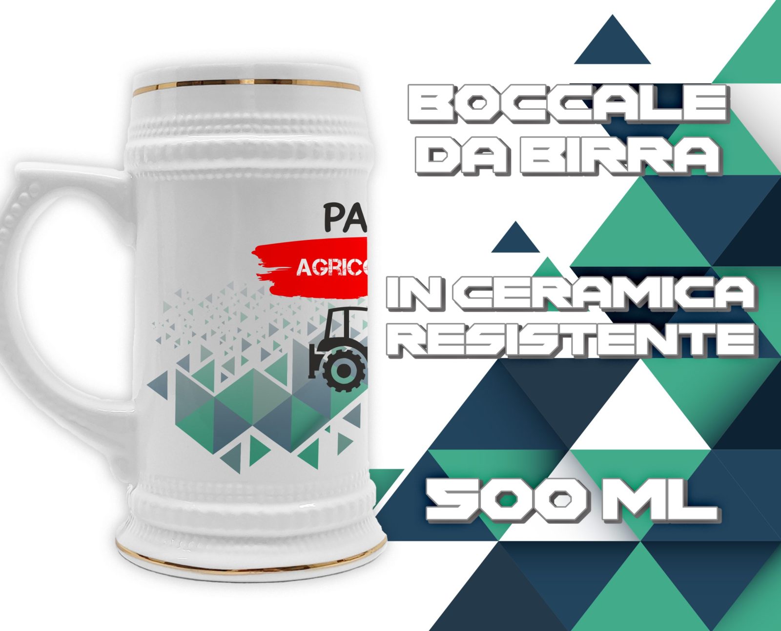 Boccale in ceramica Papà Agricoltore – Festa del Papà – Idea Regalo Papà Agricoltore – Boccale Papà – Idea Regalo Papà – Regalo Compleanno Papà – Gadget Agricoltore - immagine 3