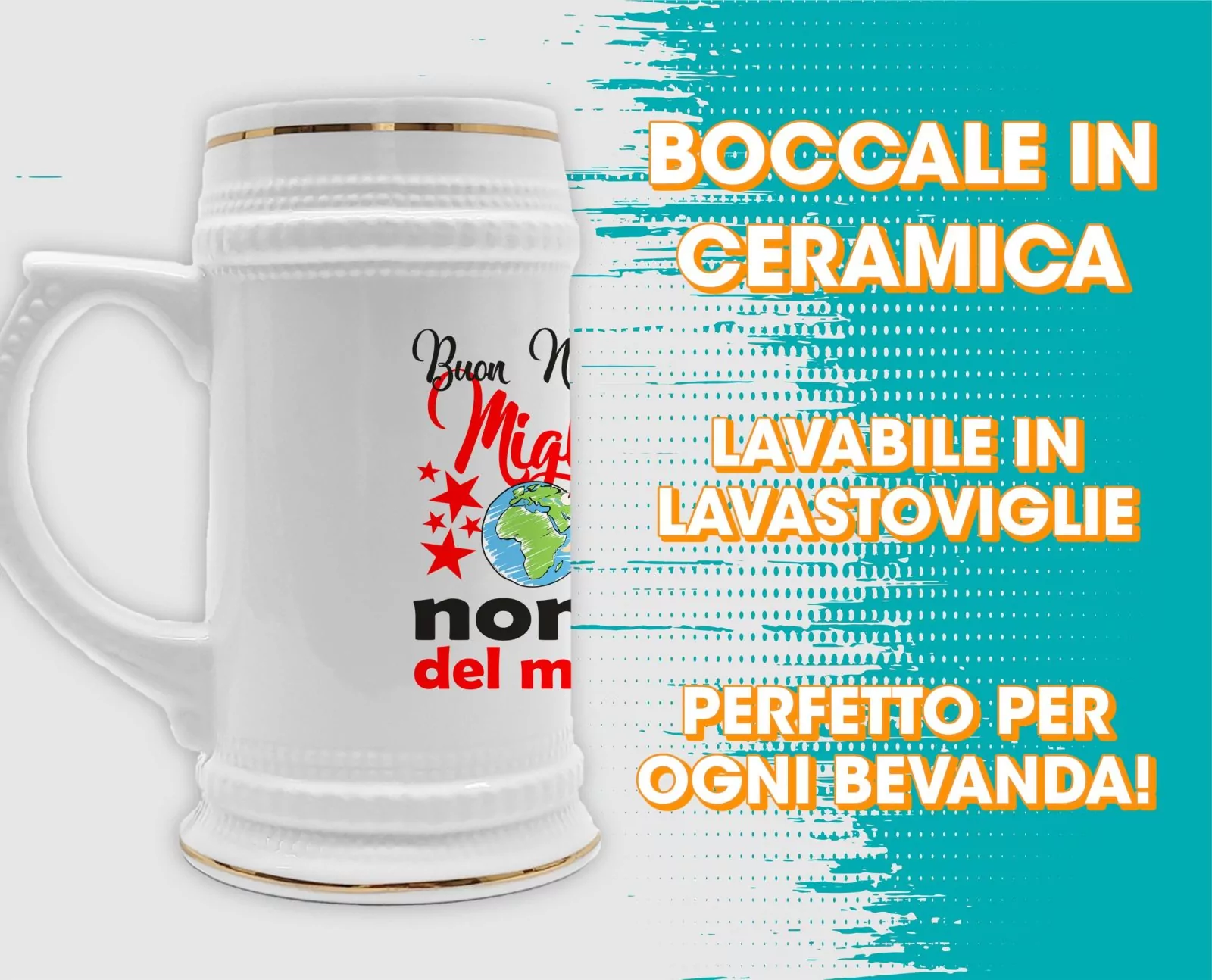 Boccale Nonna – Regalo Natale Nonna – Buon Natale alla Miglior Nonna del Mondo – Regali Nonna – Boccale in Ceramica Nonna – Idea Regalo Nonna – Regalo Natale Nonna - immagine 3