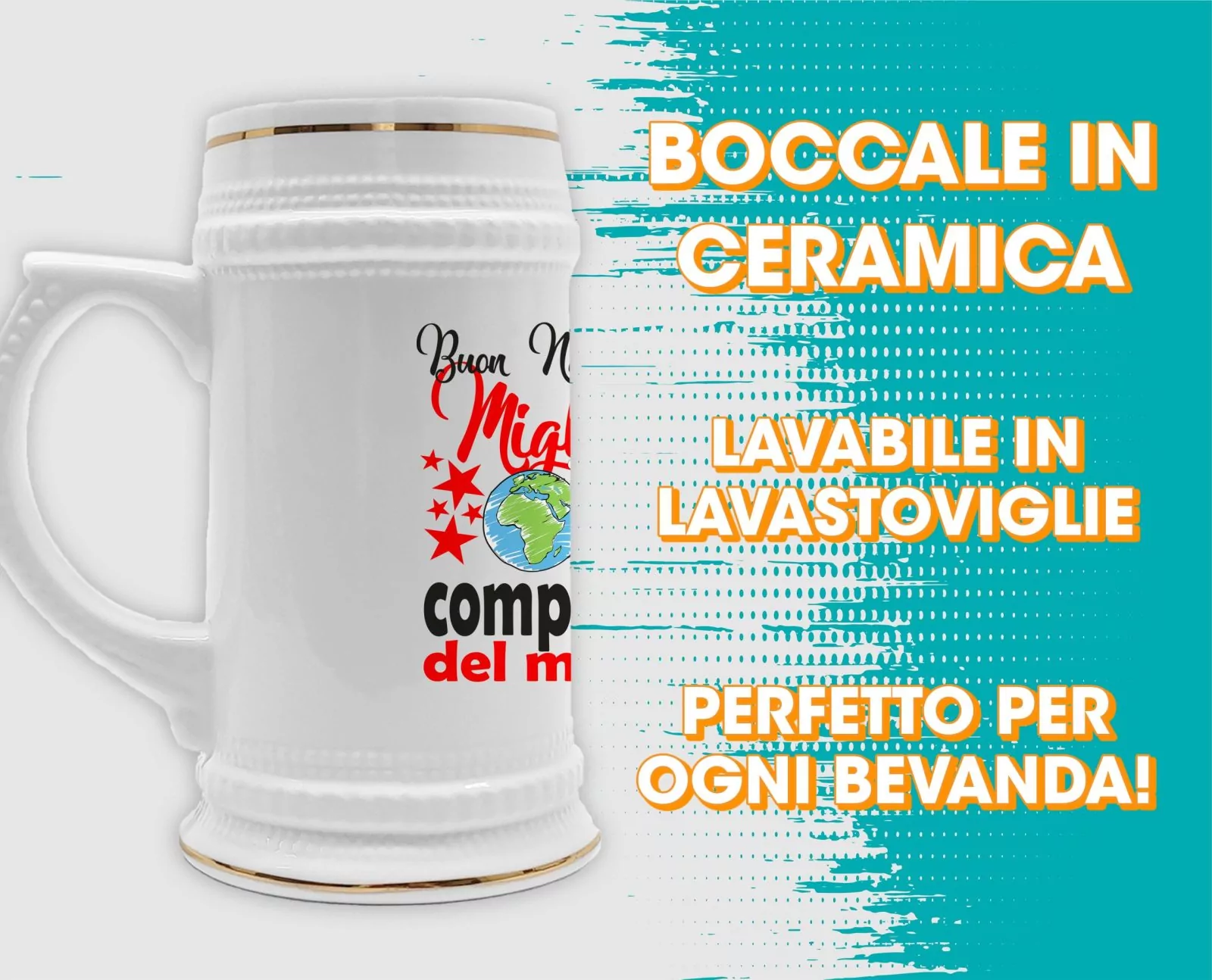Boccale Compagna – Buon Natale alla Miglior Compagna del Mondo – Regali Compagna – Boccale Ceramica Compagna – Idea Regalo Compagna – Boccale Natale Compagna – Regalo Natale Compagna - immagine 3