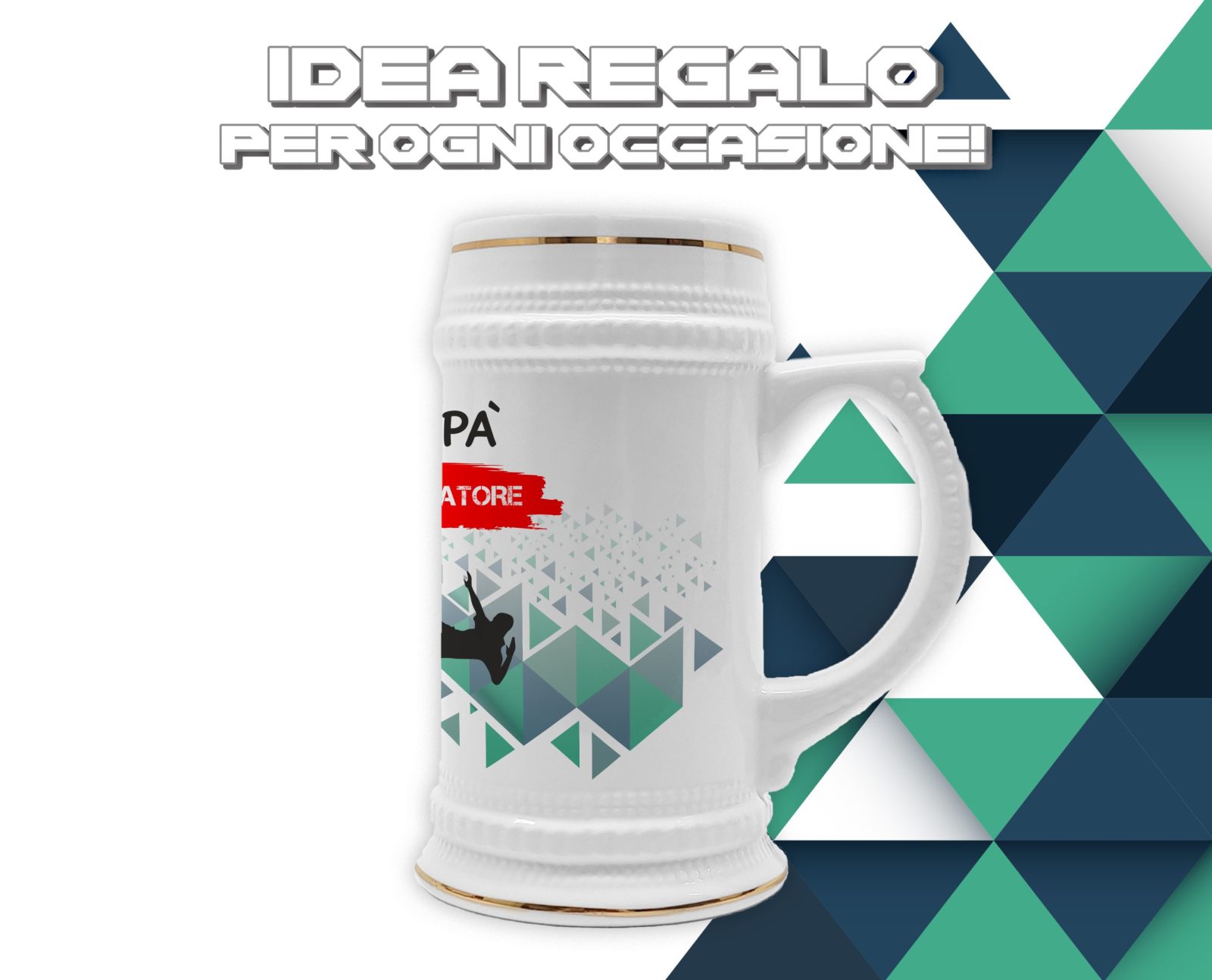 Boccale in ceramica Papà Calciatore – Festa del Papà – Idea Regalo Papà Calciatore – Boccale Papà – Idea Regalo Papà – Regalo Compleanno Papà – Gadget Calciatore - immagine 4