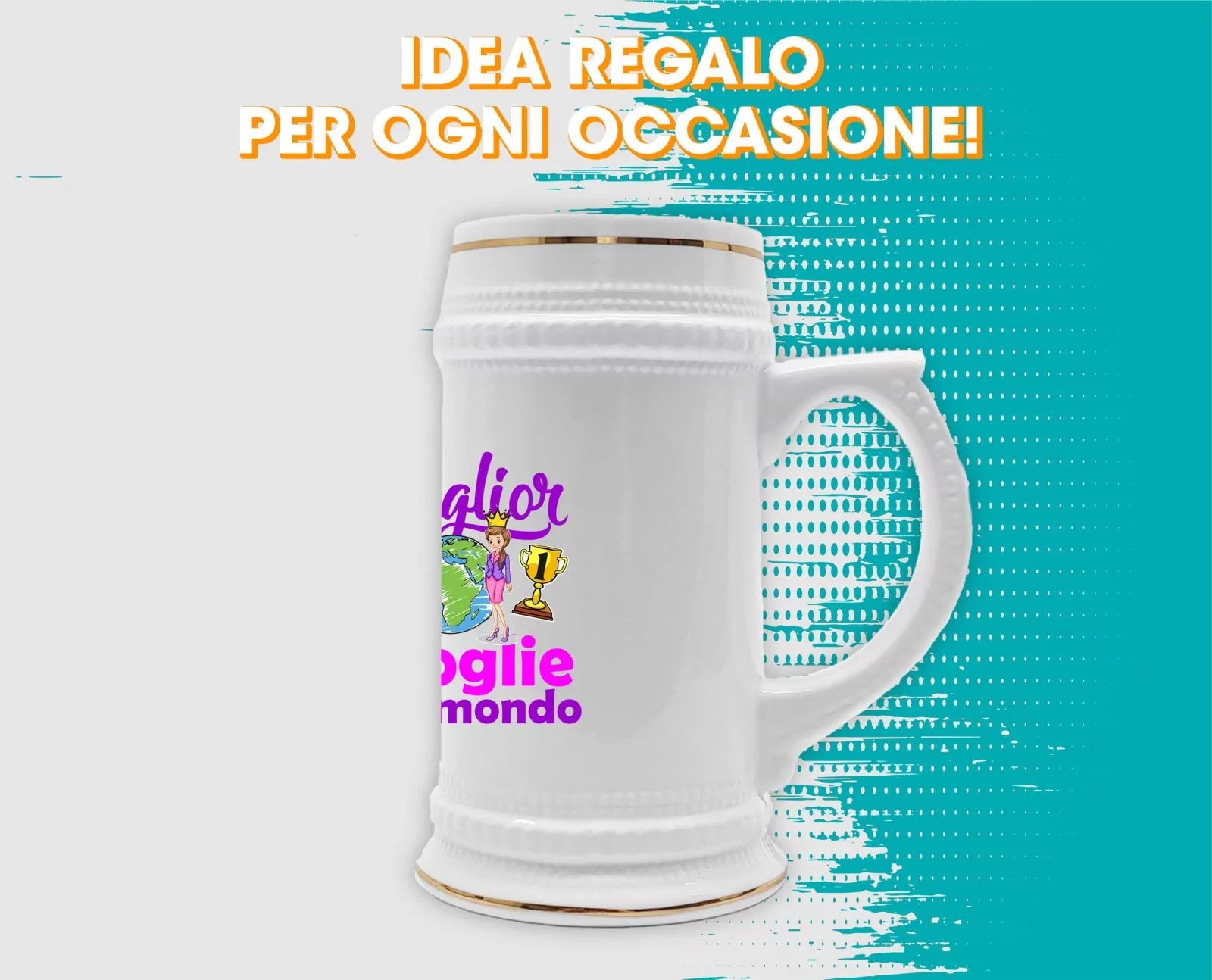 Boccale Moglie – Miglior Moglie del Mondo – Regali Moglie – Boccale in Ceramica Moglie – Idea Regalo Moglie – Boccale Compleanno Moglie – Regalo Compleanno Moglie - immagine 4