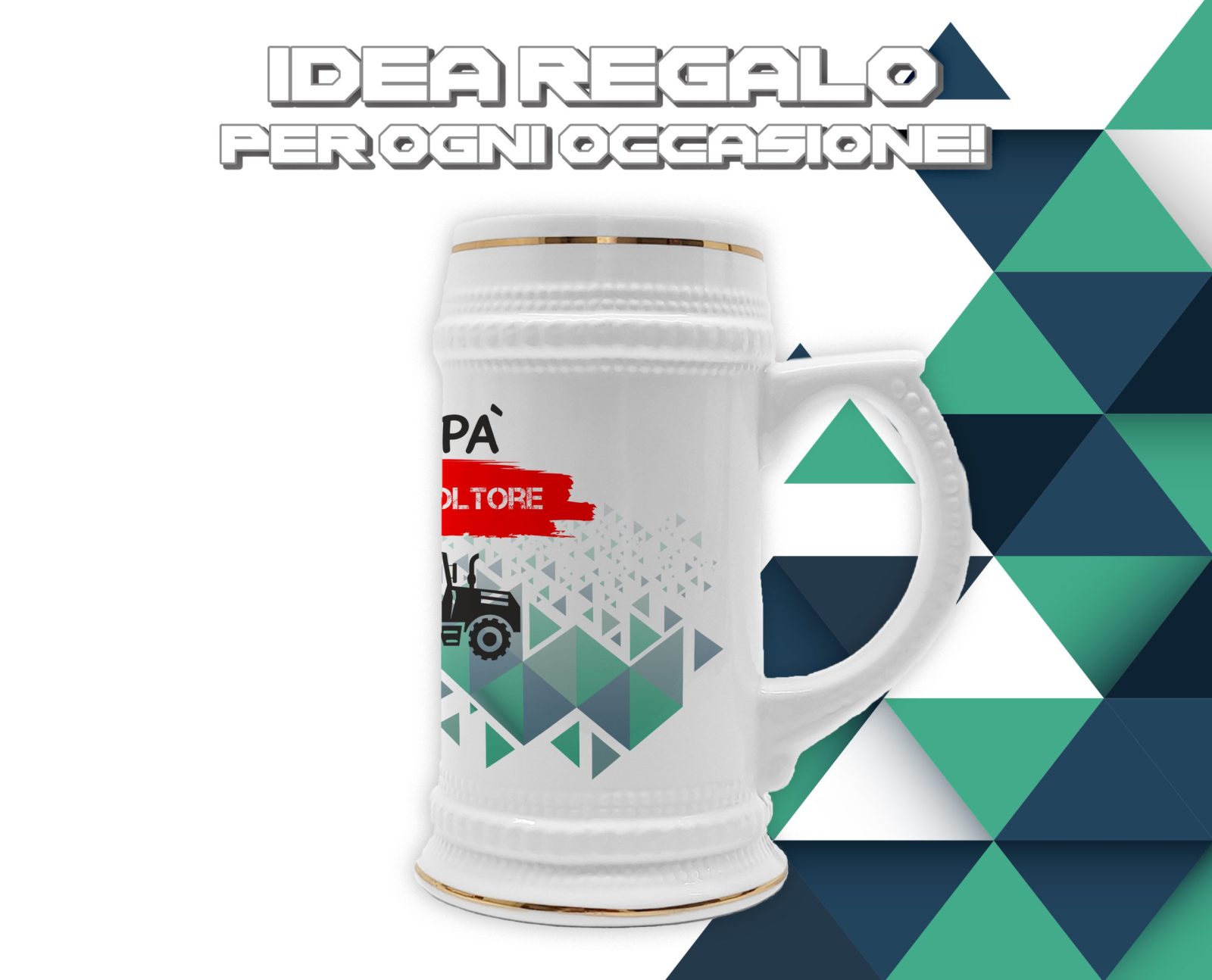 Boccale in ceramica Papà Agricoltore – Festa del Papà – Idea Regalo Papà Agricoltore – Boccale Papà – Idea Regalo Papà – Regalo Compleanno Papà – Gadget Agricoltore - immagine 4