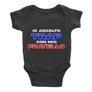 Body Neonato Trap – Io ascolto Trap insieme al mio Papà – Idea Regalo Body Neonato – Body Neonato Musica – Bambino Trap – Idea Regalo