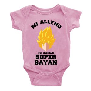 Body Neonato Super Sayan – Mi alleno per diventare Super Sayan – Idea Regalo Body Neonato – Body Neonato Dragonball – Bambino Super Sayan – Idea Regalo