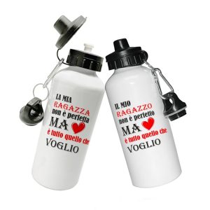 Coppia Borracce  Amore – Mio Ragazzo perfetto-Mia ragazza perfetta – Festa Innamorati – Maglietta – SanValentino – Idea Regalo Fidanzata – Regalo per Coppia