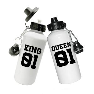Coppia Borracce  Amore – King 01  -Queen 01 – Festa Innamorati – Maglietta – SanValentino – Idea Regalo Fidanzata – Regalo per Coppia