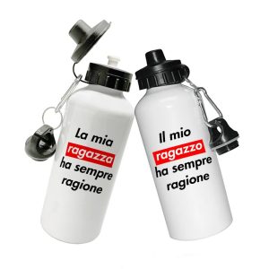 Coppia Borracce  Amore – La Mia Ragazza ha sempre ragione – Il Mio Ragazzo ha sempre ragione – Festa Innamorati – Maglietta – SanValentino – Idea Regalo – Regalo per Coppia