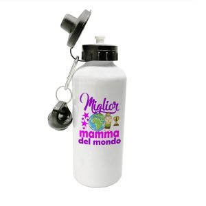 Borraccia Mamma – Miglior Mamma del Mondo – Regali Mamma – Borraccia in Alluminio Mamma – Idea Regalo Mamma – Borraccia Compleanno Mamma – Regalo Compleanno Mamma