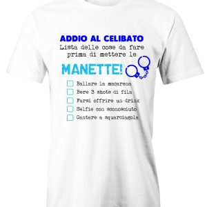 Tshirt Addio al Celibato Lista delle cose da fare prima di mettere le manette! – bachelor party – t-shirt simpatica uomo