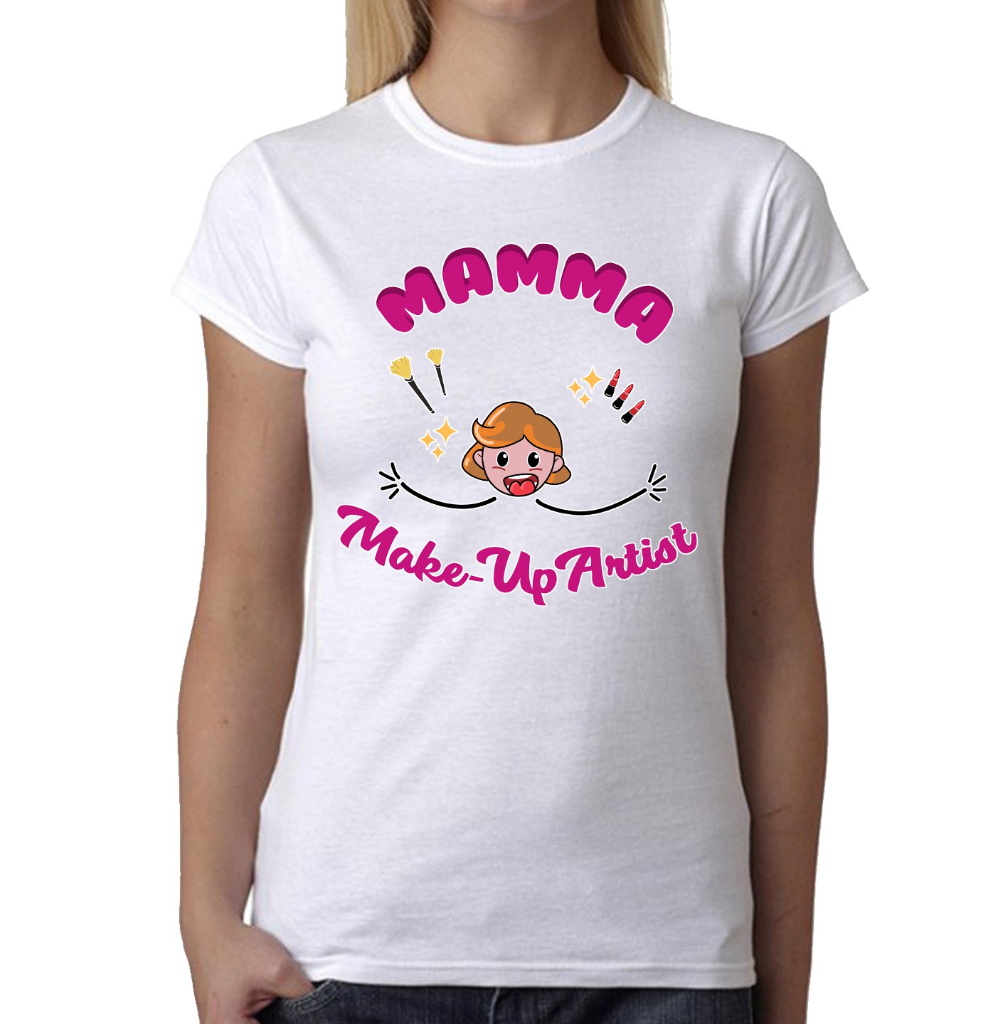 Maglietta Festa della Mamma – Mamma MakeUp Artist – Tshirt Mamma – Maglietta Make Up Artist – Magliette Mamma – Regalo Mamma – Idea Regalo Mamma