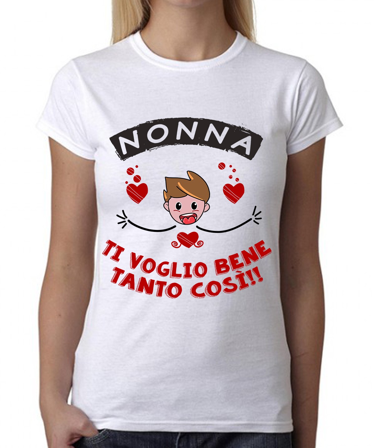 Maglietta Nonna – Maschietto Nonna Ti Voglio Bene Tanto Così – Regalo Nonna da Nipoti – Festa dei Nonni – Festa della Nonna – Idea Regalo Nonna Originale