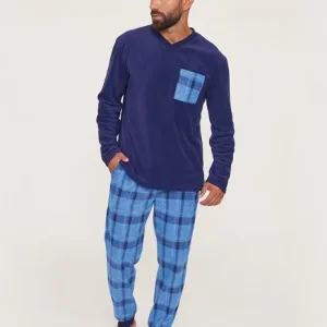 Muydemi Pigiama Uomo a V in Microfibra