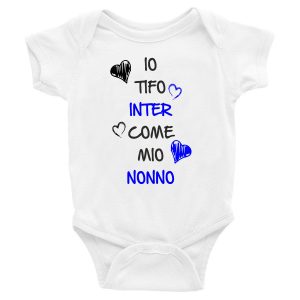 Body Neonato Divertenti – Io tifo Nerazzurro come  mio Nonno – Body Neonato Nonni – Body Neonato Simpatici – Idea Regalo Neonato