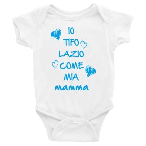 Body Neonato Divertenti – Io tifo Biancoceleste come mia Mamma – Body Neonato – Body Neonato Simpatici – Idea Regalo Neonato