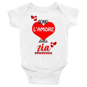 Body Neonato Divertenti – Sono l’Amore della Zia – Love – Body Neonato Zia – Body Neonato Simpatici – Idea Regalo Neonato