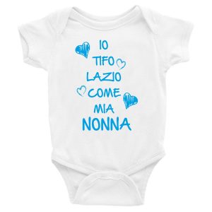 Body Neonato Divertenti – Io tifo Biancoceleste come mia Nonna – Body Neonato Nonni – Body Neonato Simpatici – Idea Regalo Neonato