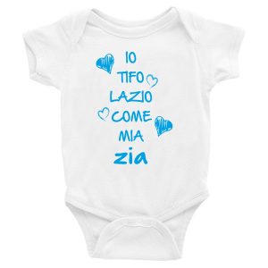 Body Neonato Divertenti – Io tifo Biancoceleste come mia Zia – Body Neonato Zia – Body Neonato Simpatici – Idea Regalo Neonato