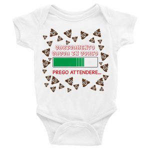 Body Neonato Divertenti – Caricamento cacca in corso Prego attendere – Body Neonato – Body Neonato Simpatici – Idea Regalo Neonato