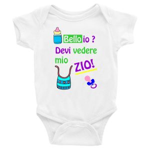 Body Neonato Divertenti – Maschietto Bello Io? Devi vedere mio Zio! – Body Neonato Zio – Body Neonato Simpatici – Idea Regalo Neonato