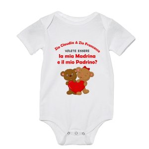 Body Neonato Madrina e Padrino Personalizzabile – [PERSONALIZZA NOMI] Volete essere la mia Madrina e il mio Padrino? – Body Neonato Personalizzabile – Idea Regalo