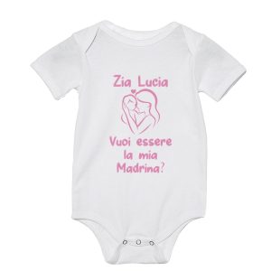 Body Neonato Personalizzabile – Femminuccia [NOME PERSONALIZZATO] vuoi essere la mia Madrina? – Idea Regalo
