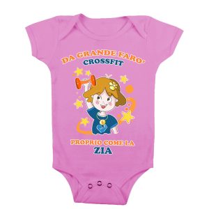 Body Neonata Zia – Da Grande Farò Crossfit Proprio come la Zia – Body Neonato Sport – Body Neonato Crossfit – Body Neonata Zia Divertenti