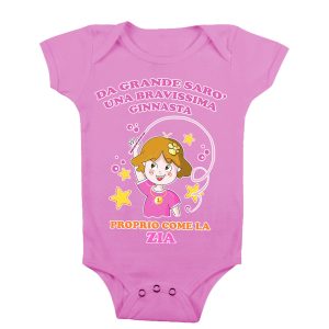 Body Neonata Zia – Da Grande Sarò una Bravissima Ginnasta Proprio come la Zia – Body Neonato Sport – Body Neonato Ginnasta – Body Neonata Zia Divertenti