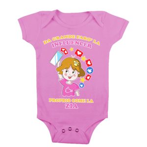 Body Neonata Zia – Da Grande Farò La Influencer Proprio come la Zia – Body Neonata – Body Neonato Influencer – Body Neonata Zia Divertenti