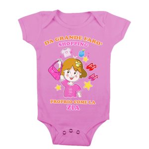 Body Neonata Zia – Da Grande Farò Shopping Proprio come la Zia – Body Neonata – Femminuccia – Body Neonato Shopping – Body Neonata Zia Divertenti