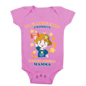 Body Neonato Festa della Mamma – Da Grande Farò Crossfit Proprio Come la Mamma – Body Neonato Sport – Body Neonato Crossfit – Body Neonato Mamma
