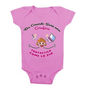 Body Neonata Zia – Da grande sarò una Grafica Fanstastica come la Zia – Grafica – Body Neonata Zia Divertenti – Body da Neonato Divertenti Zia  – Idea Regalo Zia