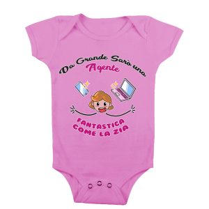 Body Neonata Zia – Da grande sarò una Agente Fanstastica come la Zia – Agente – Body Neonata Zia Divertenti – Body da Neonato Divertenti Zia  – Idea Regalo Zia
